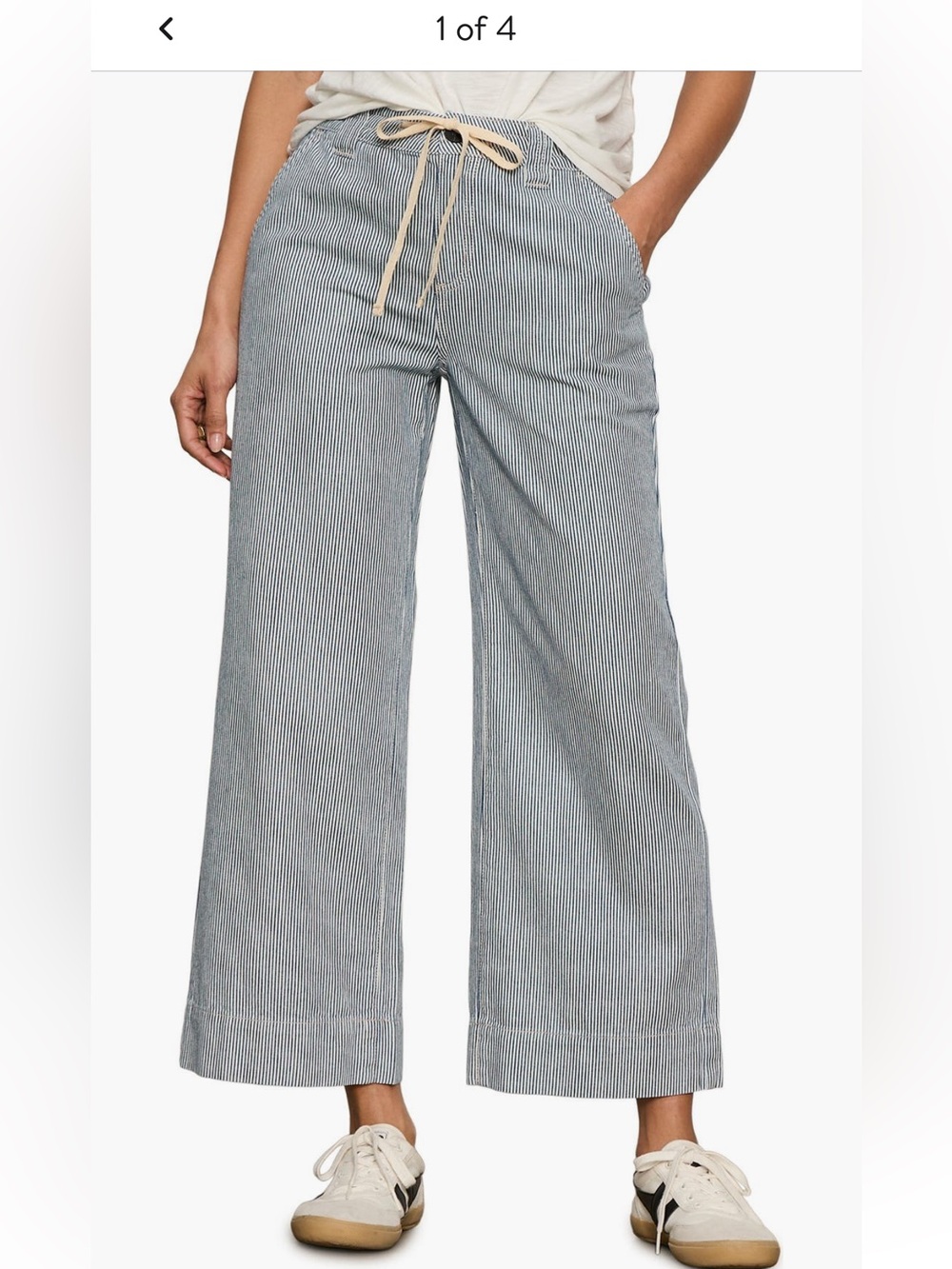 Sanctuary Wide Leg Striped 100% cotton pants size 28